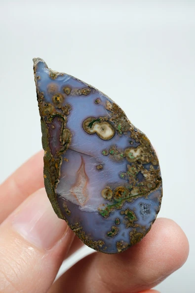 Violet & Bronze Plume Karadeniz Akik Çifti - Resim 5