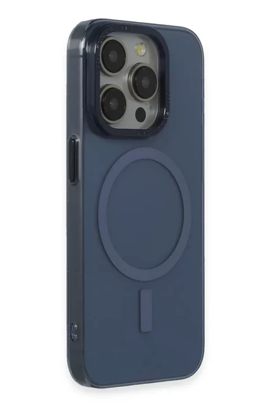 Newface Apple iPhone 15 Pro Max Kılıf Anka PC Magneticsafe Sert Metal Kapak - Lacivert ürün görseli 1