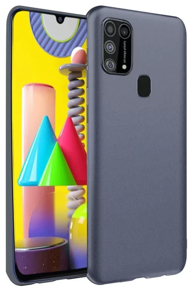 Newface Samsung Galaxy M31 Kılıf Nano içi Kadife Silikon - Gri ürün görseli 1