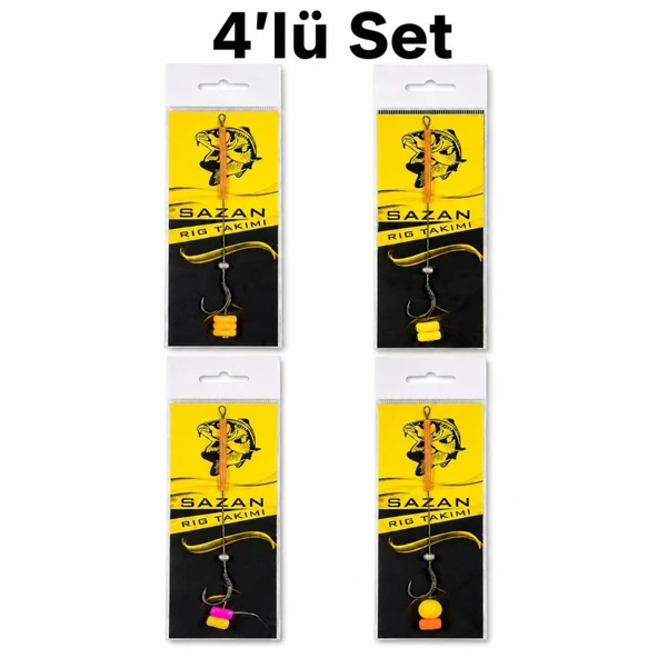 Hazır Yüzen Sazan Rig Takımı 4 lü Set Mix ürün görseli 1