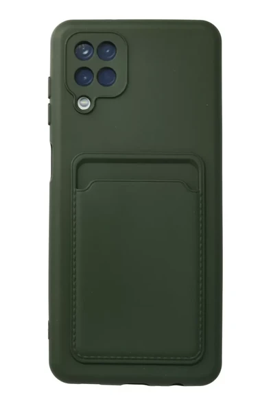 Newface Samsung Galaxy A12 Kılıf Kelvin Kartvizitli Silikon - Koyu Yeşil ürün görseli 1
