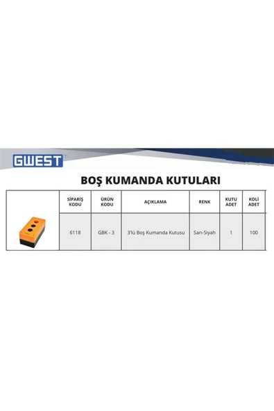 Gwest 3'lü Boş Buton Kutusu GBK-3 6118 ürün görseli 1