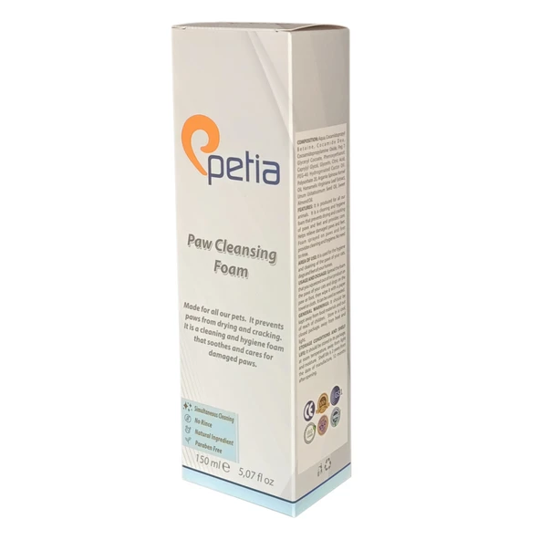 Petia Paw Cleansing Foam Doğal Kedi Köpek Pati Temizleme Köpüğü 150 ml ürün görseli 1
