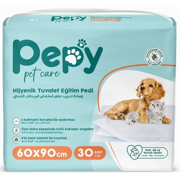 Pepy Evcil Hayvan Tuvalet Eğitim Pedi 60*90CM 30 Adet ürün görseli 1