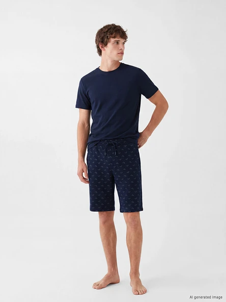 LC WAIKIKI Lacivert Bisiklet Yaka Erkek Pijama Üst ürün görseli 1
