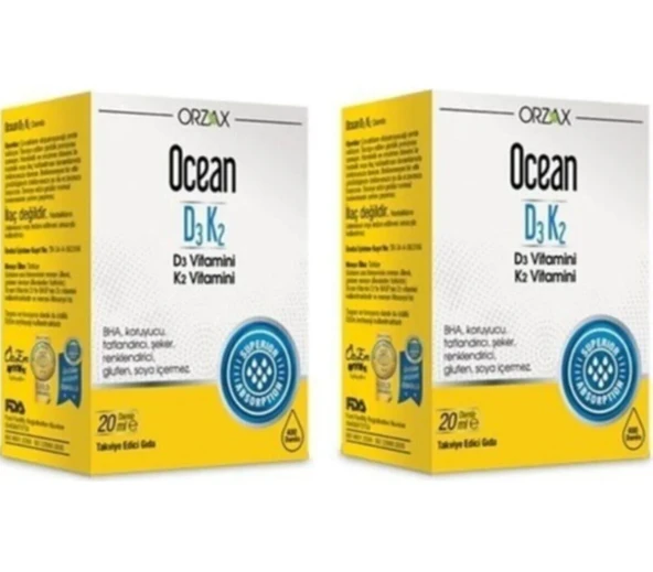 Ocean Vitamin D3K2 Damla 20 ml 2 Adet ürün görseli 1