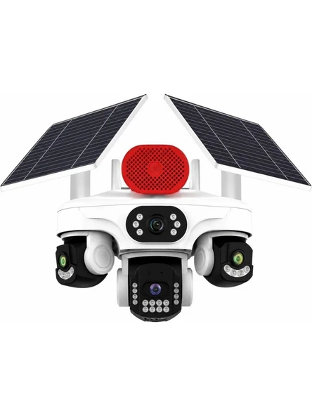 O-Kam OK337B Premium 12MP 4 Kameralı 4G Çift Solar Panel AOV Gece Görüş Sesli Konuşma Akıllı Kamera ürün görseli 1