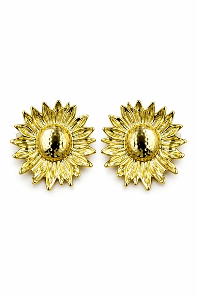 Daisy Gold Çivi Küpe - Resim 2