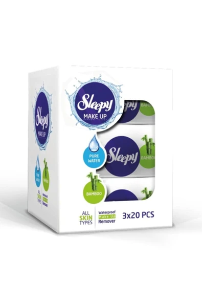 Sleepy Makyaj Temizleme Mendili Bamboo 20 Yaprak 3 Paket ürün görseli 1