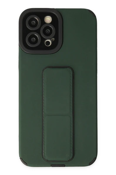 Uray store Apple iPhone 12 Pro Max Kılıf Mega Standlı Silikon - Yeşil ürün görseli 1