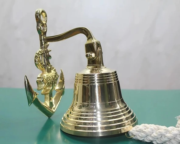 Pirinç Duvara Asmalı Çapalı Çan 6098 ürün görseli 1