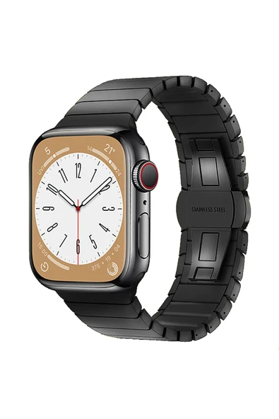 Uray store Apple Watch 38mm KR413 Fine Steel Kordon - Siyah ürün görseli 1