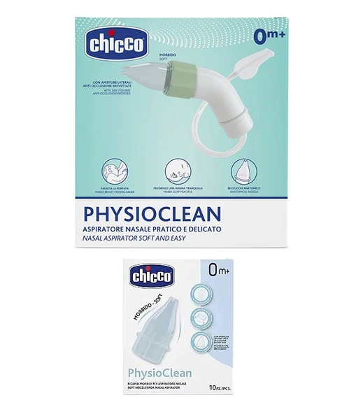 Chicco PhysioClean Burun Aspiratörü Ve Yedek Başlık 10 adet 0 m+ ürün görseli 1