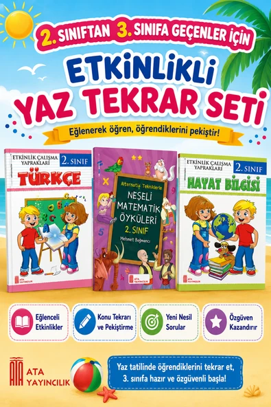 2.Sınıftan 3.Sınıfa Geçenler İçin Etkinlikli Yaz Tekrar Seti ürün görseli 1