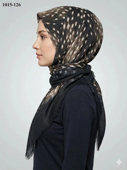 Dolce Cool Desenli Flamlı Pamuk Eşarp 1015-126 ürün görseli 1