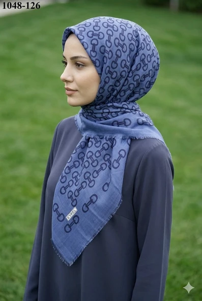 Eyfel Desenli Dimi Pamuk Eşarp 1048-126 ürün görseli 1