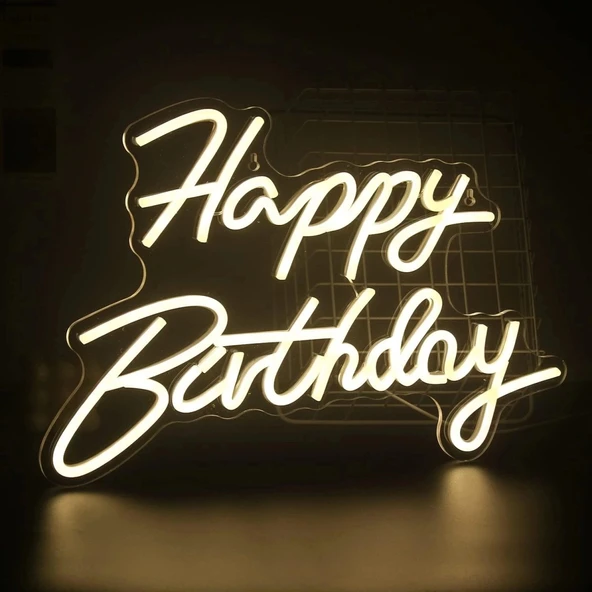 Happy Bırthday Yazılı Neon Led ürün görseli 1