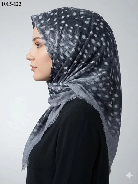 Dolce Cool Desenli Flamlı Pamuk Eşarp 1015-123 ürün görseli 1