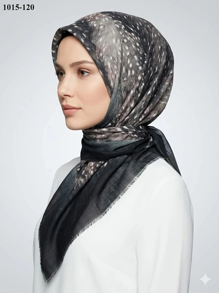 Dolce Cool Desenli Flamlı Pamuk Eşarp 1015-120 ürün görseli 1