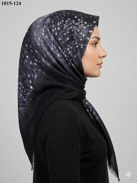Dolce Cool Desenli Flamlı Pamuk Eşarp 1015-124 ürün görseli 1