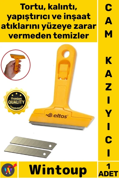 #CamKazıyıcı 100 Mm Boya Sökücü Çok Amaçlı Profesyonel Cam Kazıma Bıçağı 2 Adet Yedek Bıçak Hediyeli ürün görseli 1