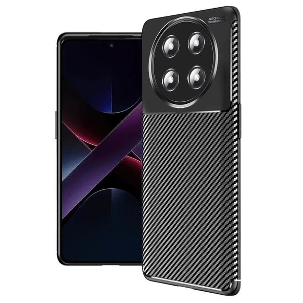 Honor Magic 7 Lite Kılıf Auto Focus Karbon Kapak - Siyah ürün görseli 1