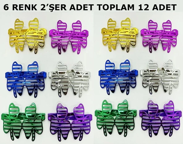 Vegas Casino Kupa Sinek Temalı Parti Gözlüğü 6 Renk 12 Adet ürün görseli 1