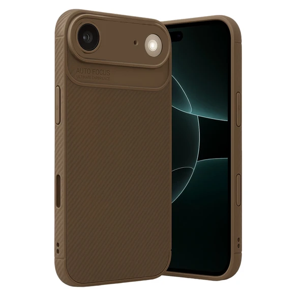 İphone 17 Air Auto Focus Karbon Kapak - Kahverengi ürün görseli 1