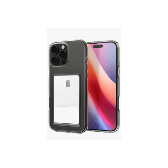 İphone 16 Pro Kılıf Kart Şeffaf Silikon - Şeffaf ürün görseli 1