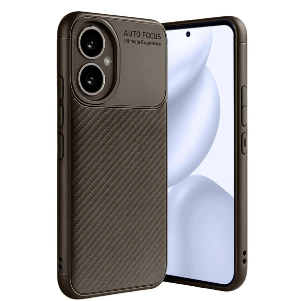 Honor 400 Kılıf Auto Focus Karbon Kapak - Kahverengi ürün görseli 1