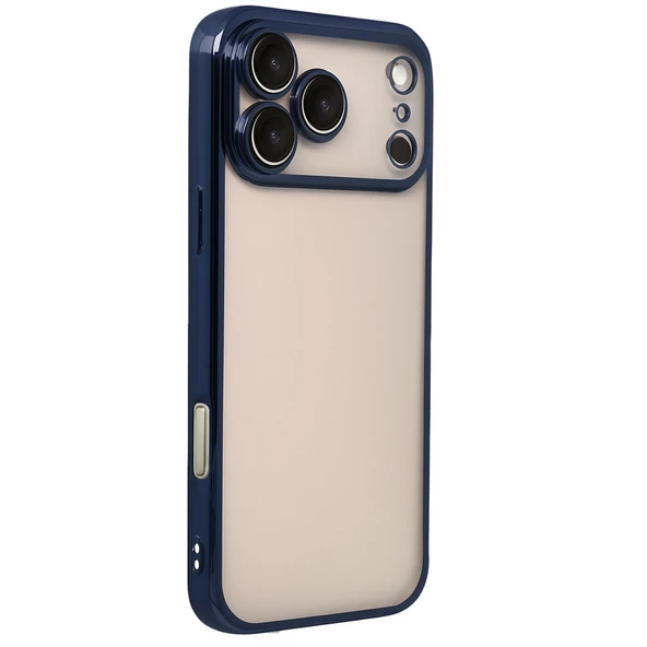 İphone 17 Pro Lensli Silikon - Lacivert - Resim 2