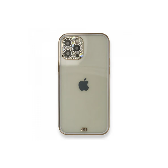 İphone 12 Pro Kılıf Liva Taşlı Silikon - Mor ürün görseli 1