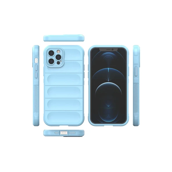 İphone 12 Pro Kılıf Optimum Silikon - Sky Blue - Resim 3
