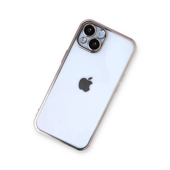 İphone 14 Plus Kılıf Lensli Silikon - Gold - Resim 3
