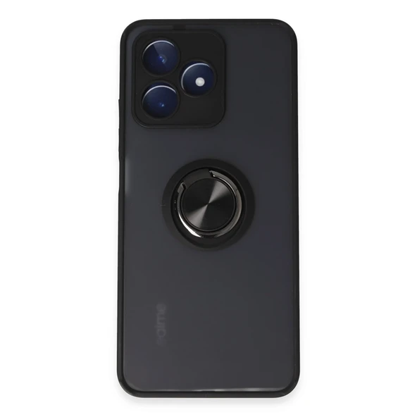 Realme C53 Kılıf Montreal Yüzüklü Silikon Kapak - Siyah ürün görseli 1