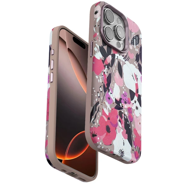 Onegif İphone 14 Pro Flower Series Magsafe Kapak - Pembe ürün görseli 1