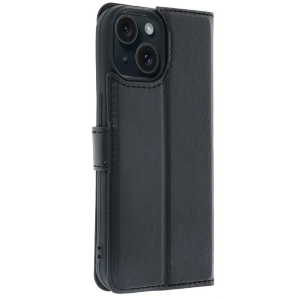 İphone 15 Trend S Plus Kapaklı Kılıf - Siyah - Resim 2