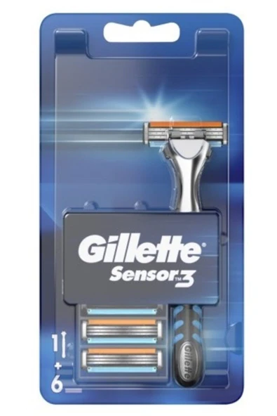 Gillette Sensor3 Tıraş Makinesi + 6 Yedek Tıraş Bıçağı ürün görseli 1