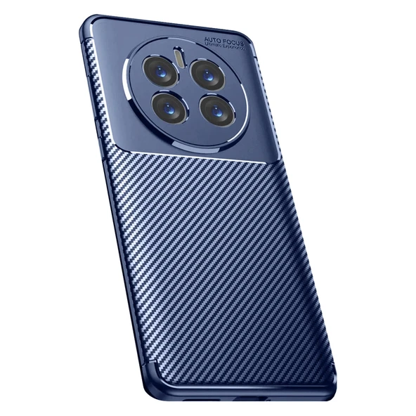 Realme 12 Pro Plus Kılıf Auto Focus Karbon Kapak - Lacivert ürün görseli 1