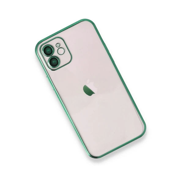 İphone 12 Kılıf Lensli Silikon - Yeşil - Resim 3