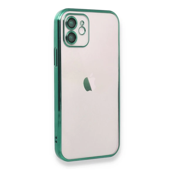 İphone 12 Kılıf Lensli Silikon - Yeşil - Resim 2