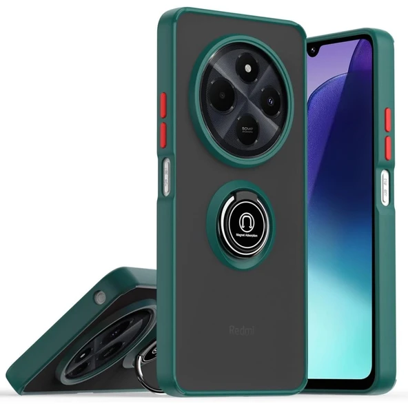 Realme C75 4g Kılıf Montreal Yüzüklü Silikon Kapak - Yeşil ürün görseli 1