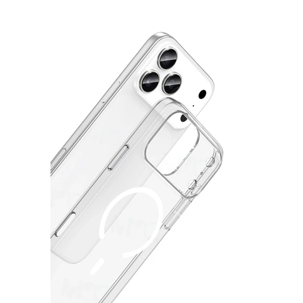 İphone 17 Pro Combo Sert Şeffaf Magsafe Kapak - Şeffaf - Resim 2
