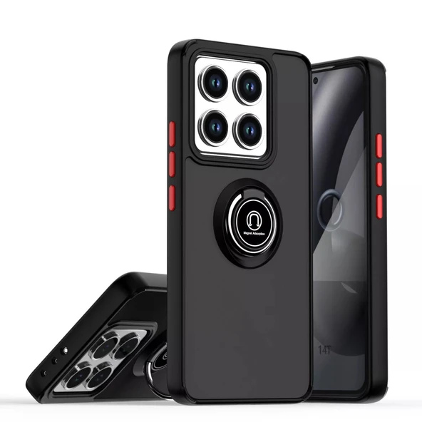 Mi 15 Pro Kılıf Montreal Yüzüklü Silikon Kapak - Siyah ürün görseli 1