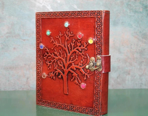 Taşlı Deri Defter Ksk3153 ürün görseli 1