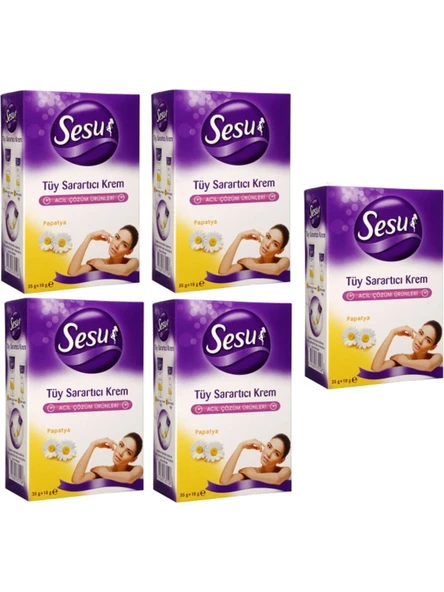 Sesu Tüy Sarartıcı Krem 35 Gr + 18 Gr x 5 Paket ürün görseli 1