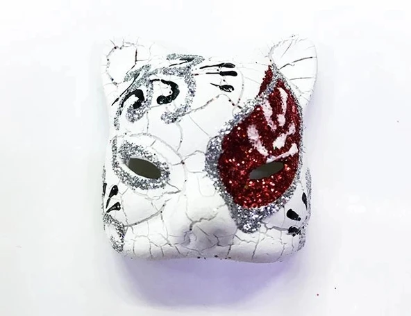 Kırmızı Renk İşlemeli Seramik Malzemeden İmal Venedik Kedi Model Magnet ürün görseli 1