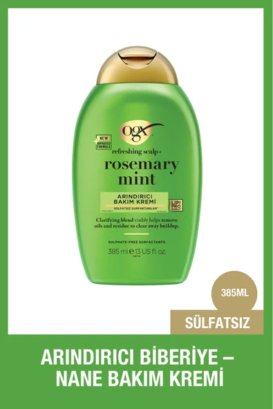 OGX Biberiye & Nane Arındırıcı Sülfatsız Saç Bakım Kremi 385 ml ürün görseli 1