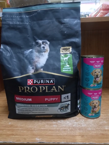 Pro Plan Hassan Sindirime Sahip Medium Puppy Kuzu Yavru Köpek Maması 3 Kg+2 ADET 400 GR KUZU ETLİ KÖPKE KONSERVE ürün görseli 1