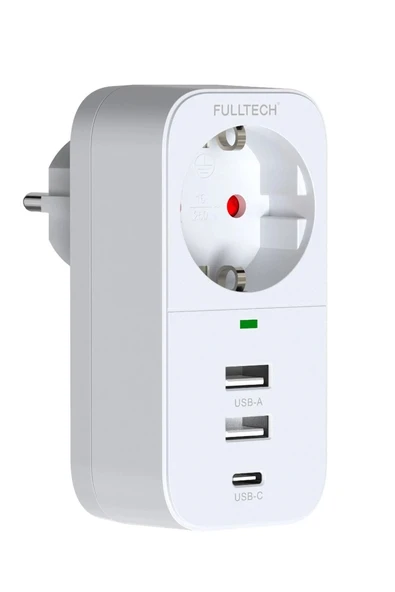 2.4a Çıkışlı 2xusb 1xtype-c Tekli Priz Ftr-17 ürün görseli 1
